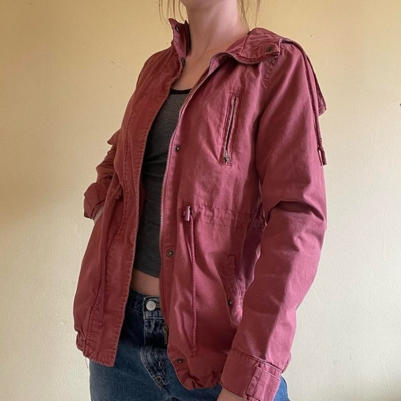 Earthy maroon zip up jacket- raincoat - Picture 1 of 5